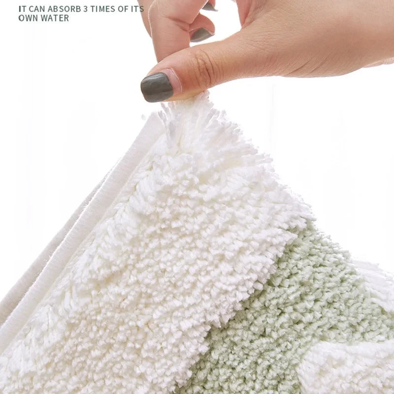 Absorbent Daisy Flocking Bath Mat