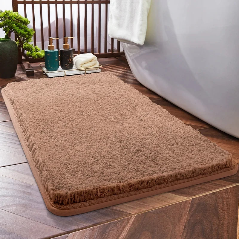 Absorbent Daisy Flocking Bath Mat
