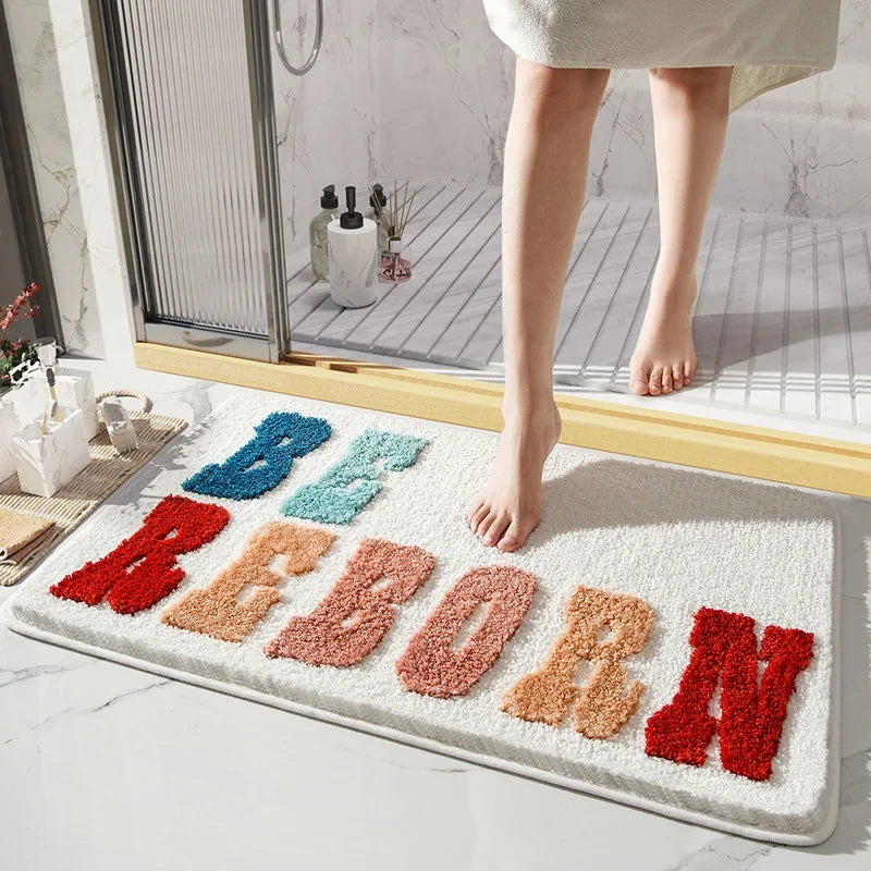 Absorbent Daisy Flocking Bath Mat