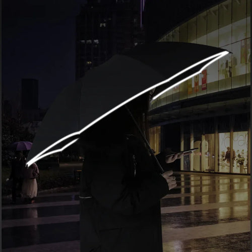 Fully Automatic Umbrella with Flashlight Female Male Luxury Business Windproof Umbrellas Rain Anti-UV Parasol Household Outdoor